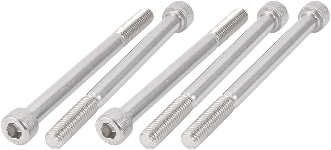 M8x100mm 304 Stainless Steel 28mm Half Thread Hex Socket Head Cap Screw Bolt 5Pcs