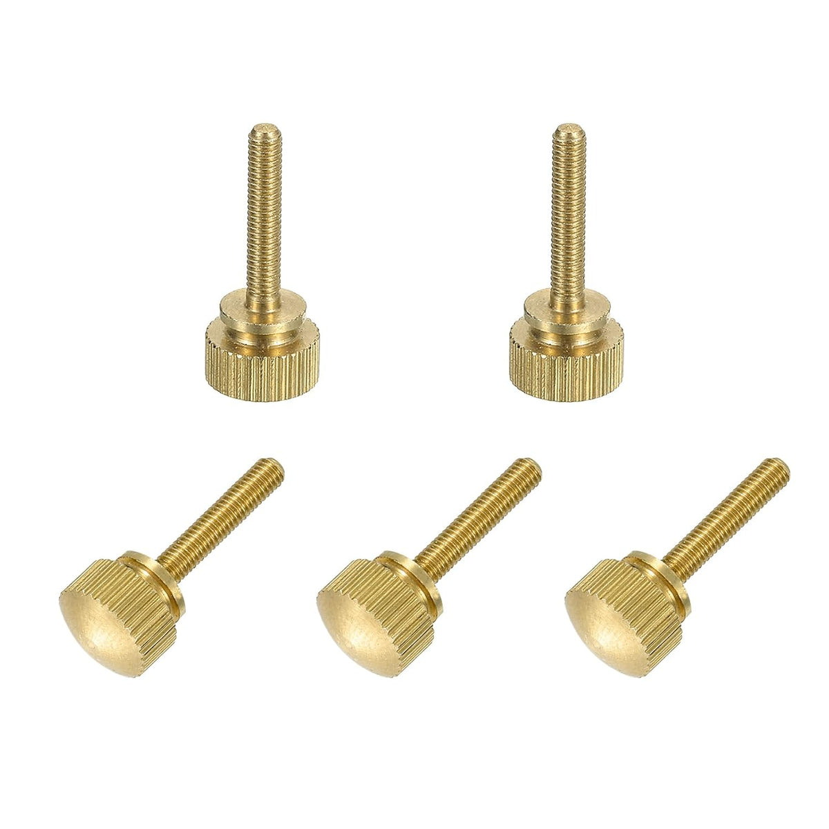 5Pcs Brass Knurled Thumb Screws, M3x16mm Shoulder Bolts Stepped Grip Knobs Fasteners Solid Brass Diamond Knurled Thumb Screws Knobs for Electronic, Mechanical