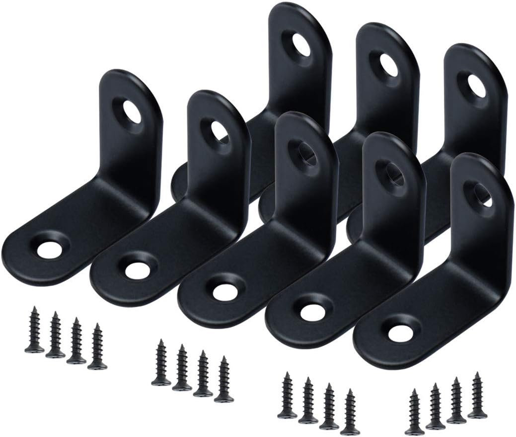 8pcs Angle Bracket Stainless Steel 30x30mm Corner Connection Fasten L Shaped Right Angle Bracket Protector Shelf Support with Screws for Furniture