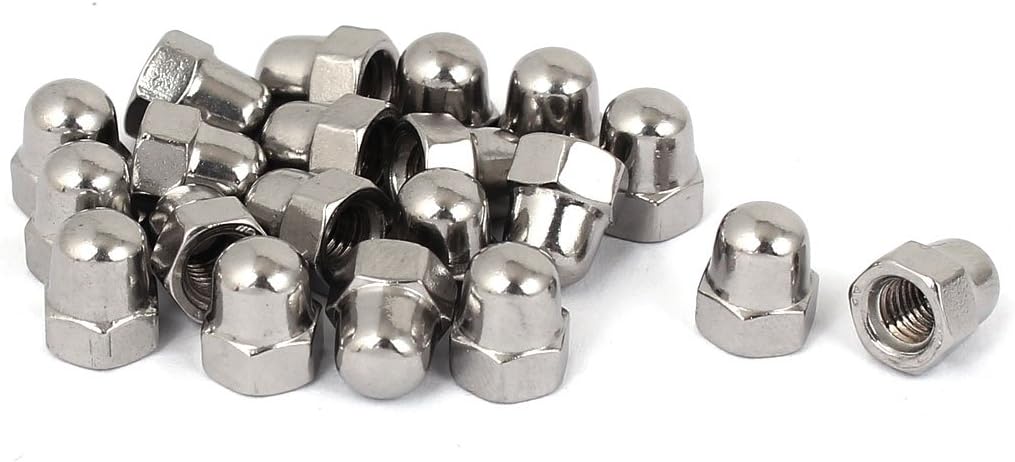 Acorn Hex Cap Nuts - 20Pcs M5 Dome Nuts 304 Stainless Steel Hexagon Decorative Cap Nut for Screws Bolts Silver Tone