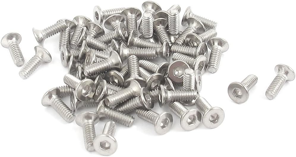 M2 x 6mm Hex Socket Countersunk Flat Head Screw Bolts 50pcs