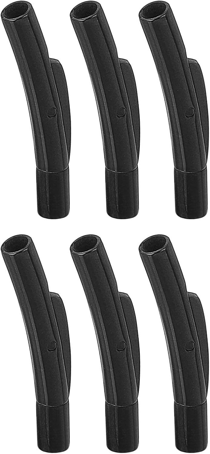 LinkMejor Leather Cord End Clasp, 6Pcs 2mm Hole Column Clasps Connectors, Stainless Steel Clasps Closures Leather Cord Buckle for Making DIY Supplies Crafts, Black (20.5mm)