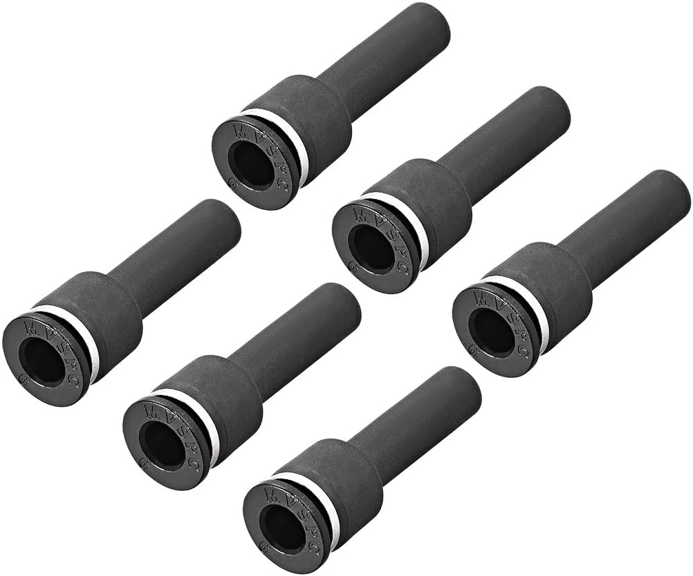 6mm Push Lock Tube Fitting, End OD 8mm Quick Link Air Fittings 6pcs