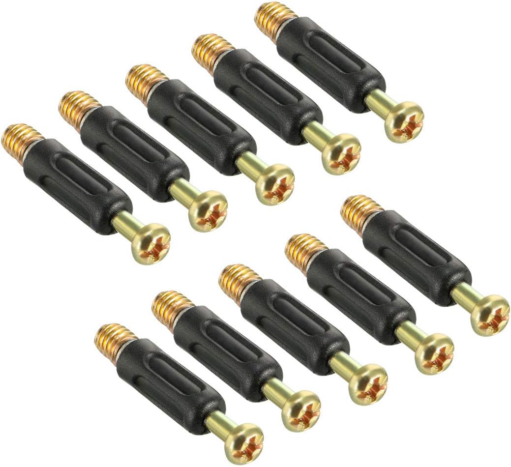 Furniture Connecting Fittings 6mm Thread Dia Screws 35mm Length Fastener Plastic Covered 10 Pcs