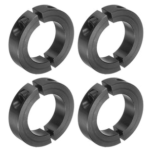 4pcs Double Split Clamp-On Shaft Collar for 1-3/4" Shaft, Two-Piece Clamping Collar, 2-3/4" OD, 11/16" Thick, #45 Steel Axle Collar Clamp, Set Screw Style