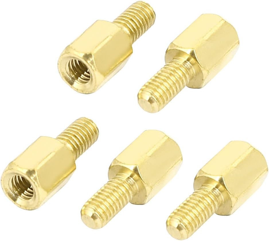 M3x6+6mm Male to Female Brass Hexagonal Spacer Standoff Pillar 5pcs