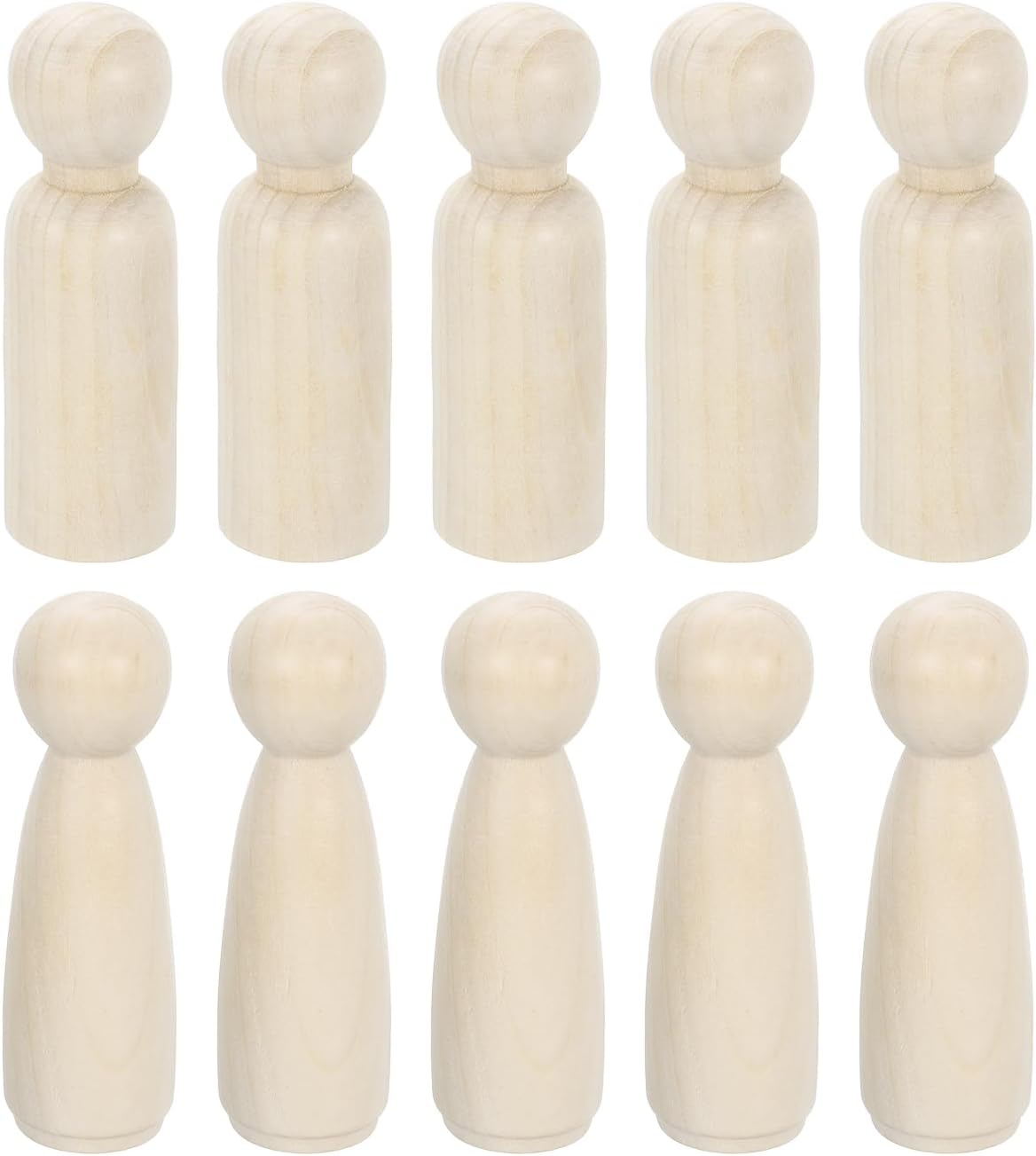 30 Pcs Wood Peg Dolls 3.54 Inch Female and Male Unfinished Dolls Bodies Natural Wooden Figures Decorative Peg People for Painting, DIY Arts, Crafts and Graffiti