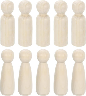 30 Pcs Wood Peg Dolls 3.54 Inch Female and Male Unfinished Dolls Bodies Natural Wooden Figures Decorative Peg People for Painting, DIY Arts, Crafts and Graffiti