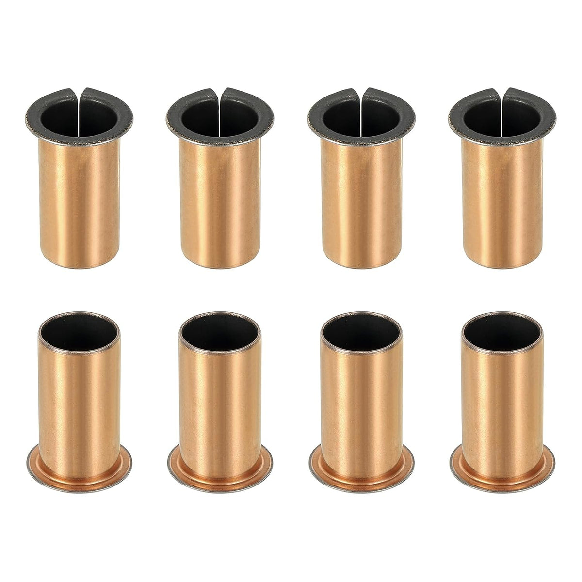 8Pcs Flanged Sleeve Bearing, 16mm Bore x 18mm OD x 35mm Length, 24 x 1.0mm Flange Dia x t Sintered Bronze Bushings Self-Lubricating Bearings for Industrial Equipment