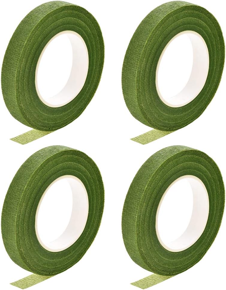 LinkMejor 4 Roll 1/2-inch Wide 30Yard Light Green Floral Tape Flower Adhesives Floral Arrangement Kits