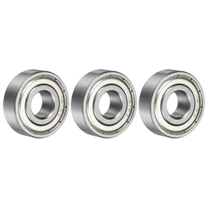 3 Pcs 1615ZZ Deep Groove Ball Bearing 7/16" x 1-1/8" x 3/8" Double Metal Sealed, Chrome Steel Bearings