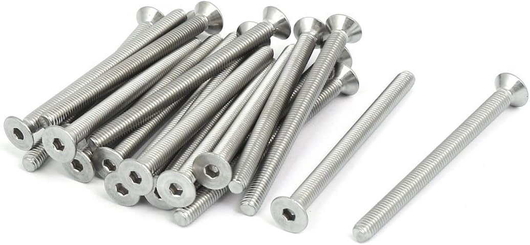 M5x65mm 304 Stainless Steel Countersunk Flat Head Hex Socket Screws DIN7991 20pcs
