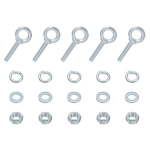 5 Pack M12 Galvanized Carbon Steel Eye Bolts, 1/2" x 2.36" Lifting Ring Eye Bolt with Nuts and Washers Heavy Duty Screw Eye Bolts Kit for Tie Down Straps Indoors Outdoors, Silver