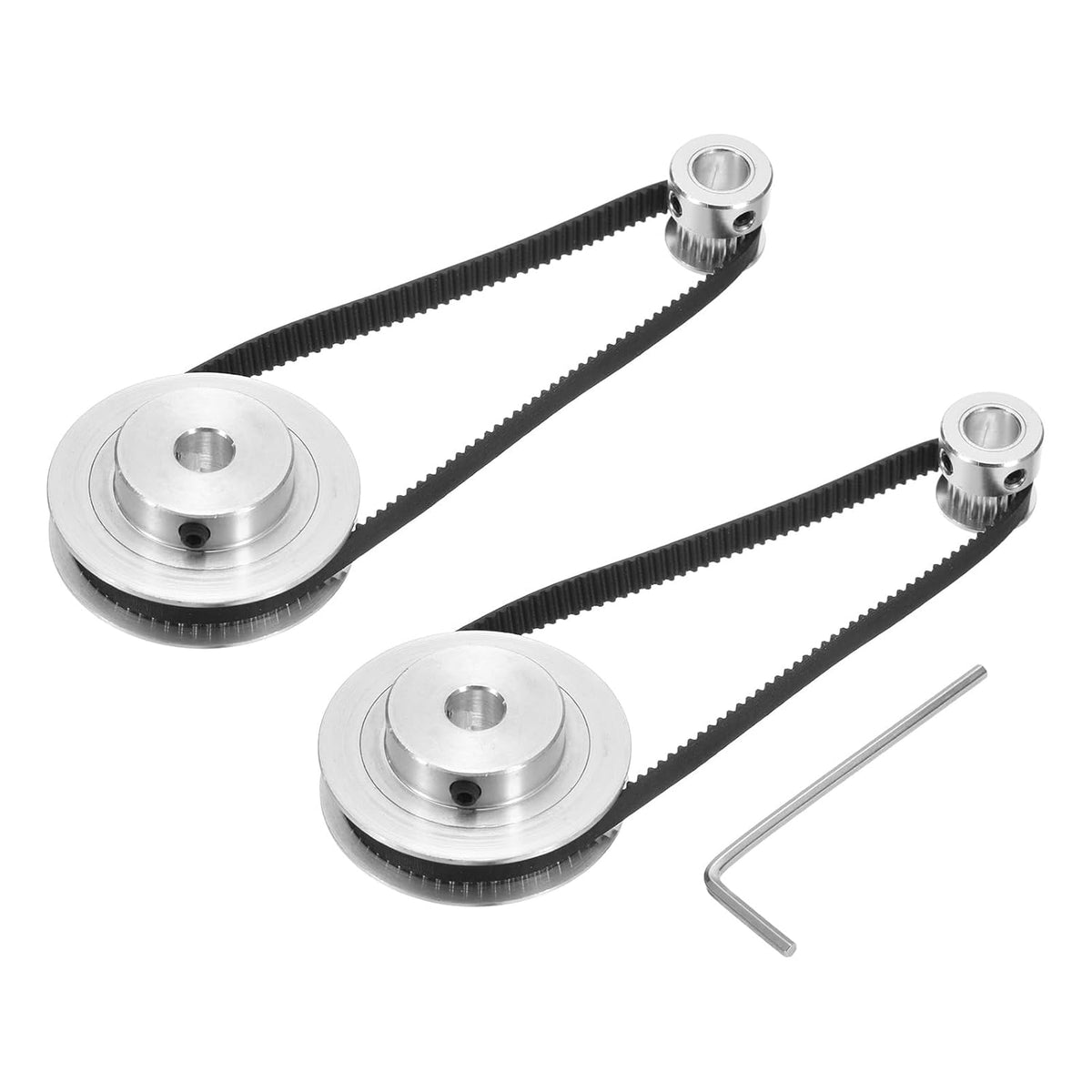 2 Set GT-2 Synchronous Wheel 20&60 Teeth 8mm Bore, Aluminum Alloy Timing Pulley Wheel with 2Pcs Length 280mm, Width 6mm Belt for 3D Printer, CNC Machine (20-60T-8B-6)