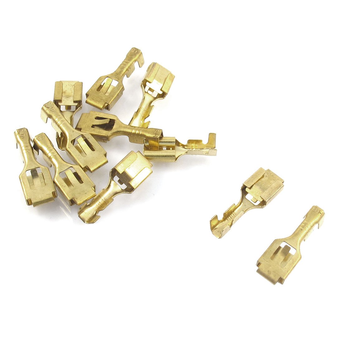 a12052800ux0199 6.3 mm Crimp Terminal Cable Female Spade Connector, 10 Pieces