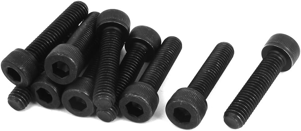 M8 x 35mm 12.9 Alloy Steel Hex Socket Head Cap Screws Bolt Black 10pcs