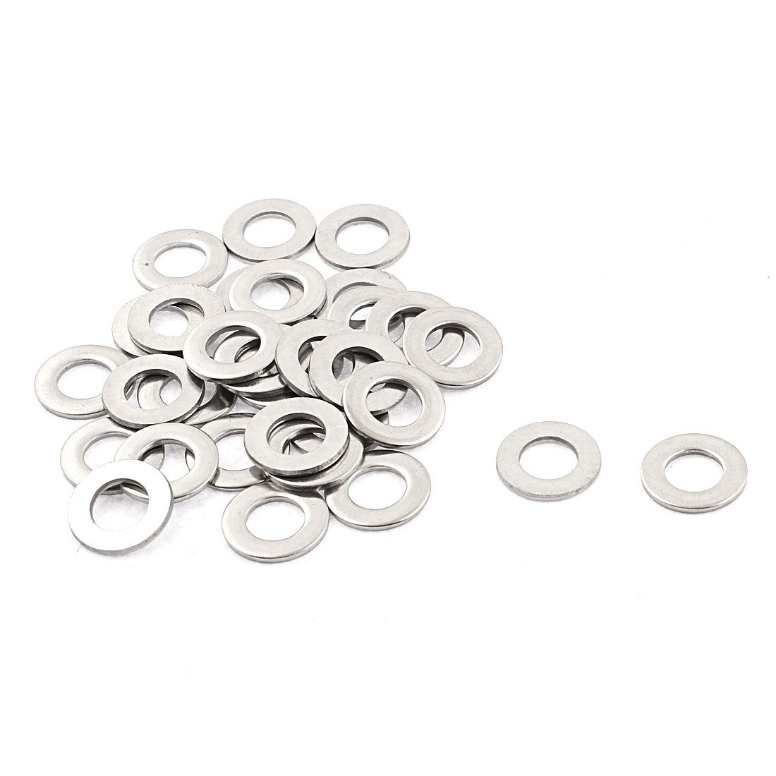 M8 x 16mm x 1.6mm Stainless Steel Flat Washer Gasket Silver Tone 32pcs