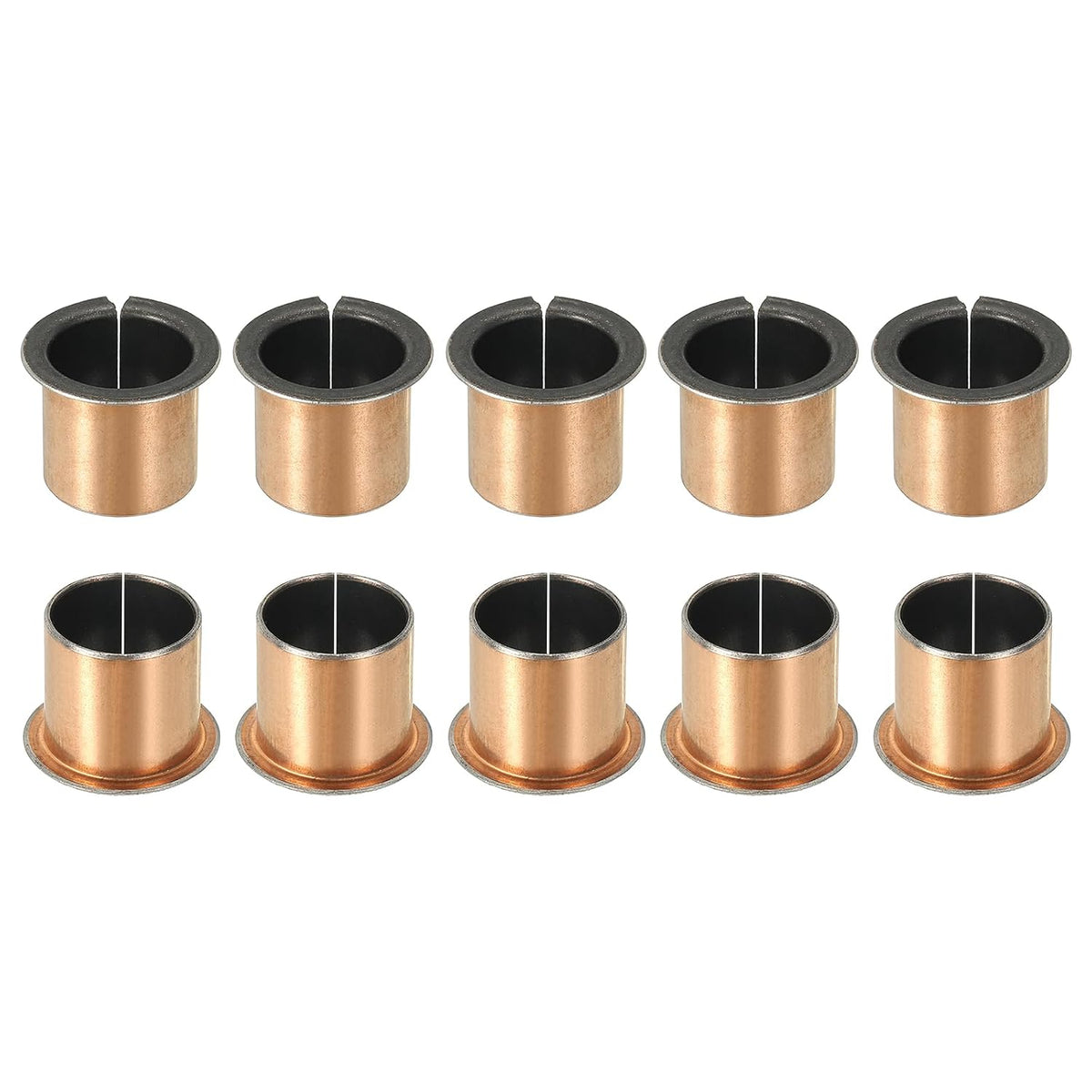 10Pcs Flanged Sleeve Bearing, 18mm Bore x 20mm OD x 20mm Length, 26 x 1.0mm Flange Dia x t Sintered Bronze Bushings Self-Lubricating Bearings for Industrial Equipment