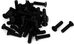 M5x20mm Phillips Nylon Countersunk Head Bolt Machine Screw Black 50Pcs