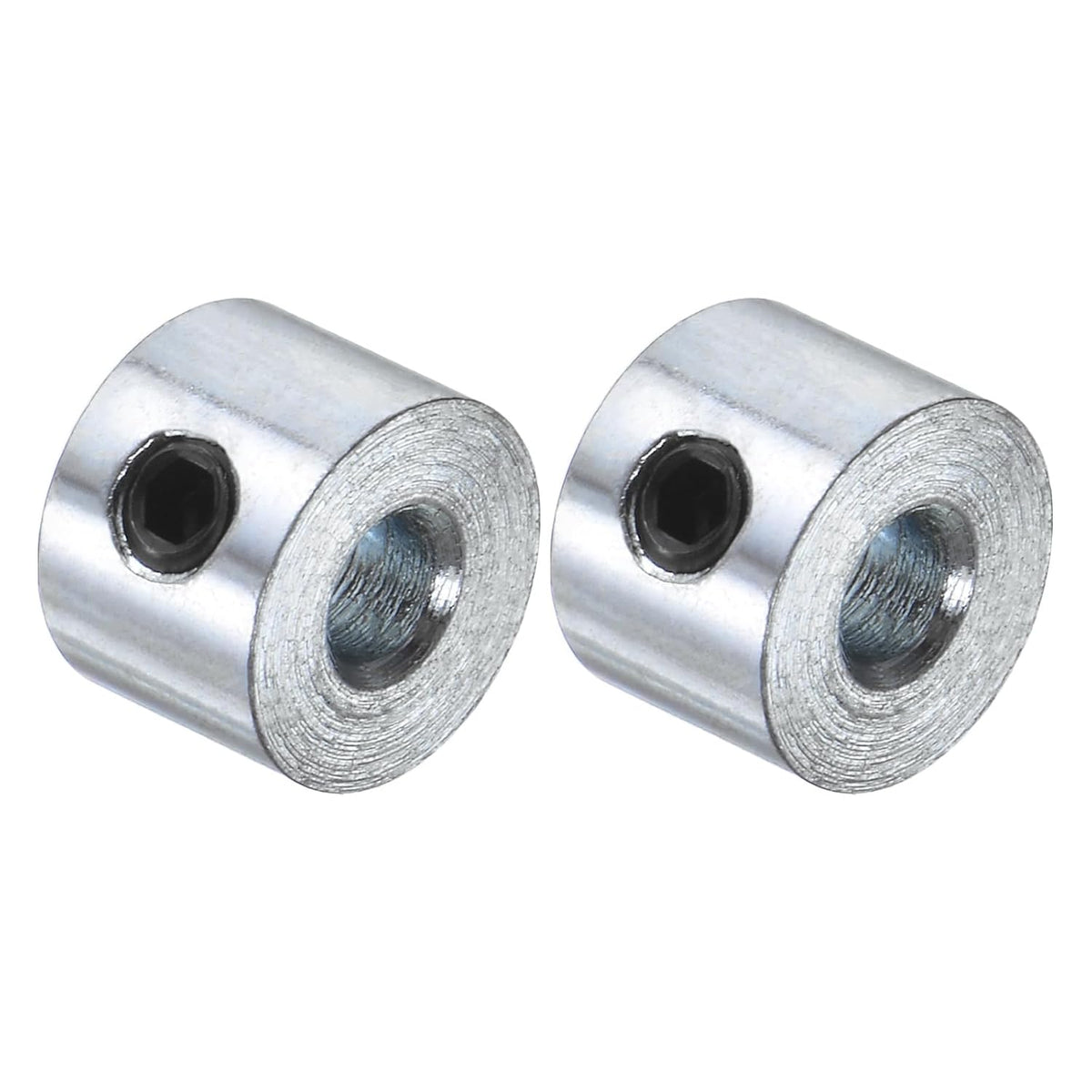 2pcs Set Screw Collars 1/8" Bore Carbon Steel Shaft Collars, 3/8" OD, 1/4" Width Axle Collar Clamp for Linear Rod Shaft Guide