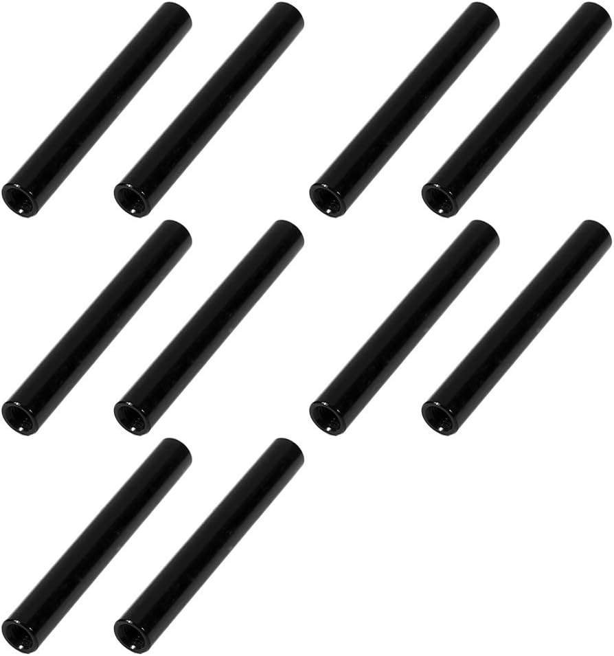 10Pcs M3 x 37mm Round Aluminum Column Alloy Standoff Spacer Stud Fastener for Quadcopter Black