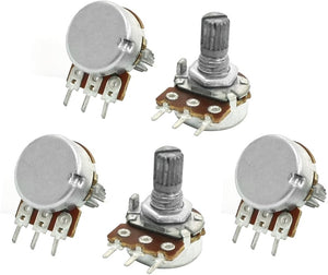 5pcs 6mm Shaft 3 Pin Pots Single Turn Adjustment Potentiometer 500Kohm