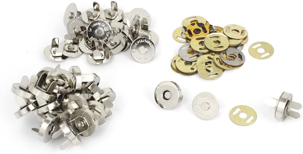 LinkMejor Magnetic Fasteners Handbag Purse Buttons Snaps 14mm Dia 20 Sets