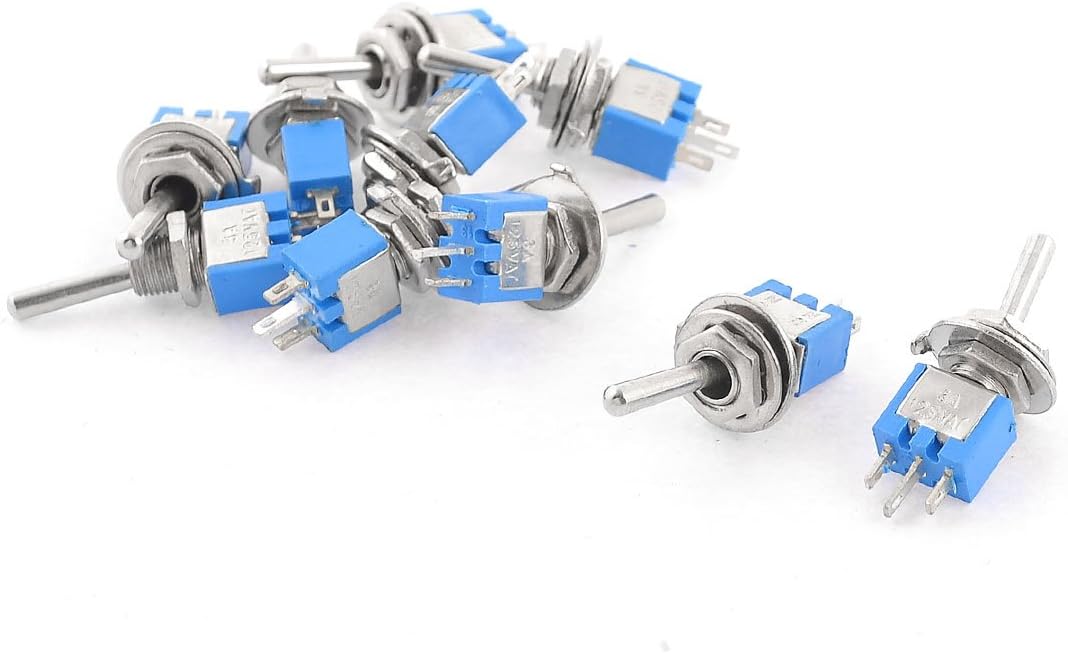 10PCS SPDT On/On 2 Position Miniature Toggle Switch AC 125V/3A