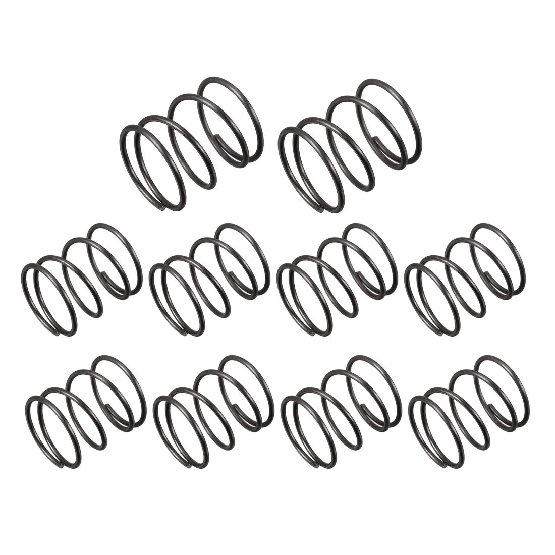 Compression Spring - 1.2mm Wire Dia, 18mm OD, 20mm Free Length Spring Steel Extension Spring,Black,10Pcs