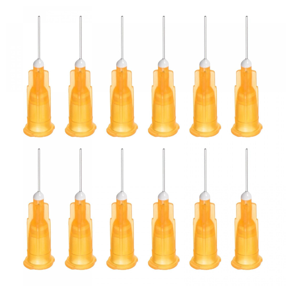 Industrial Blunt Tip Dispensing Needle with Luer Lock for Liquid Glue Gun, 25G 1/2", 20 Pcs (Orange)