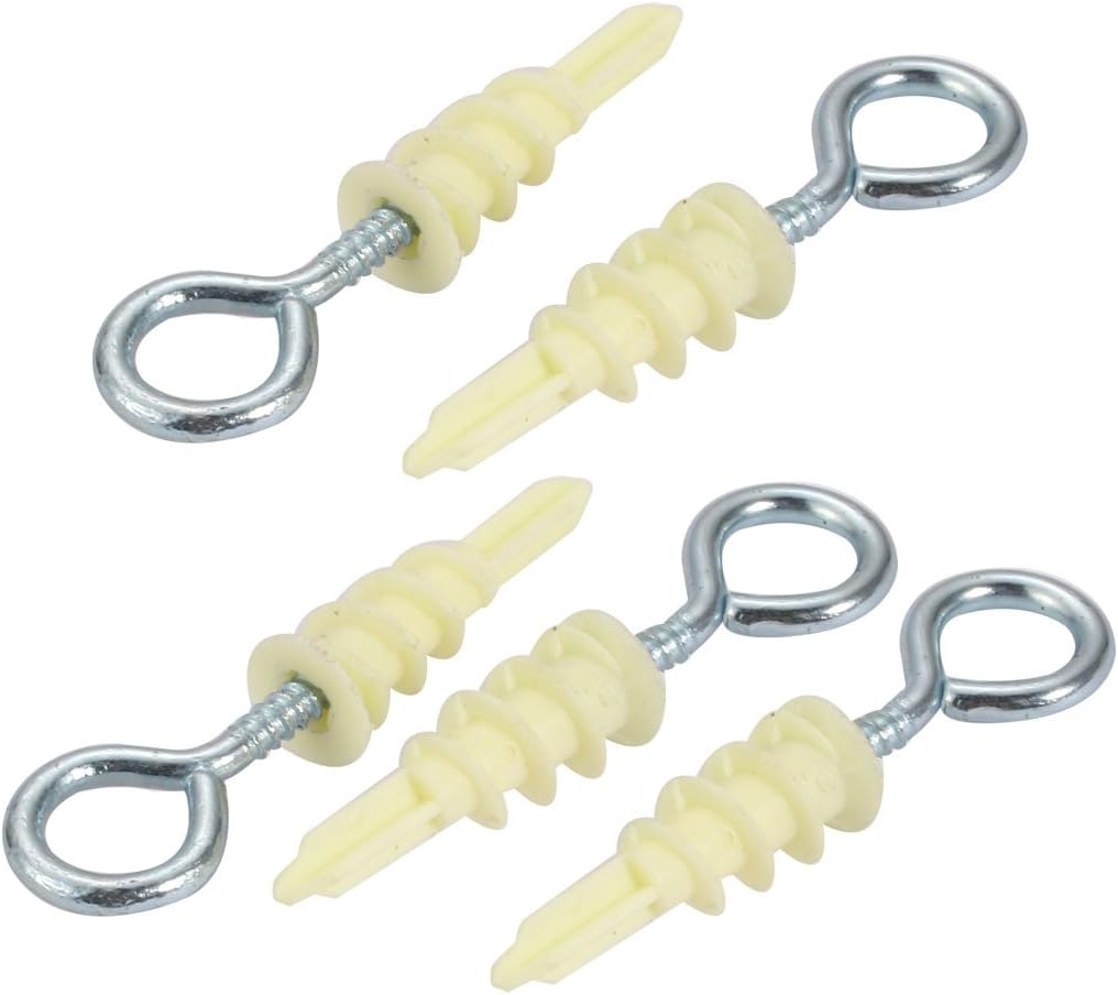 5Pcs Self Drilling Drywall Anchor 12mm Inner Dia Zinc Plated Screw Eye Assortment