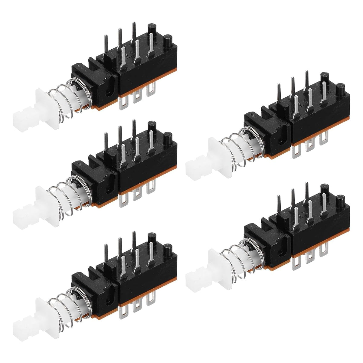 Momentary Push Button Switch DPDT 2 Pole 6 Pin 1 Position 5pcs