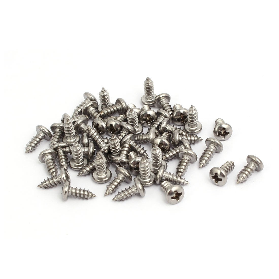 M4x10mm 304 Stainless Steel Phillips Round Pan Head Self Tapping Screws 50pcs