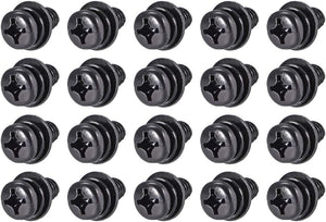 M6 x 12mm Carbon Steel Phillips Pan Head Machine Screws Bolts Combine with Spring Washer and Plain Washers 20pcs