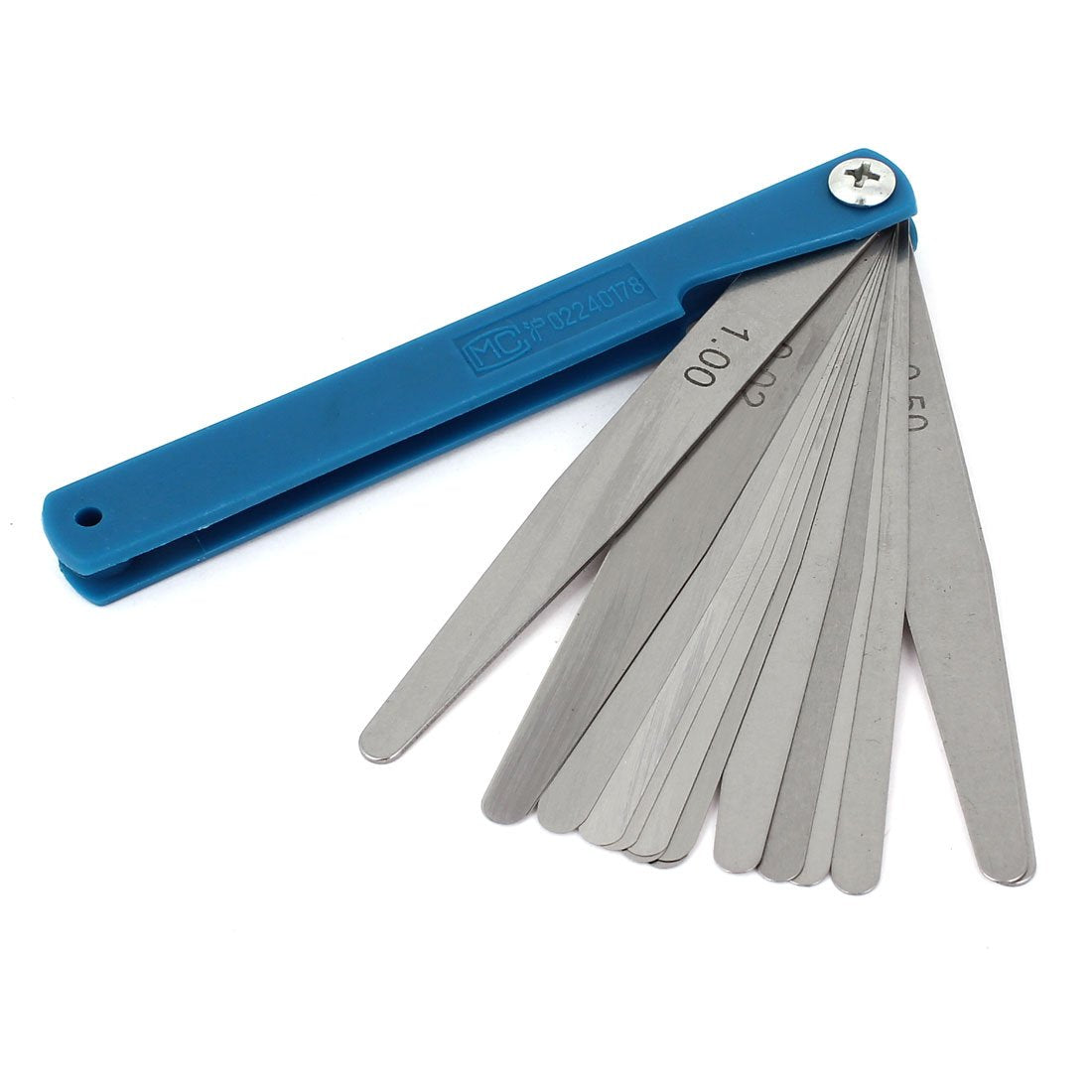 100mm Length 0.02-1.00mm Thickness Gage Feeler Gauge Measuring Tool Dark Blue