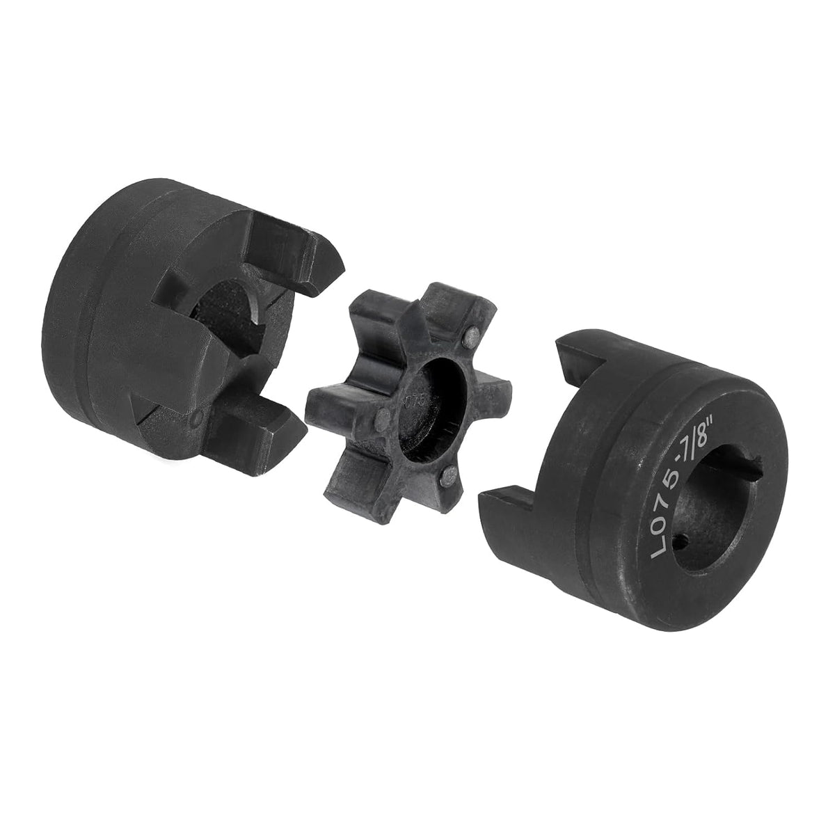 1" to 1" L075 Flexible 3-Piece L-Jaw Coupling Coupler Set & Buna-N NBR Rubber Spider for Log Splitter Hybrid Equipment