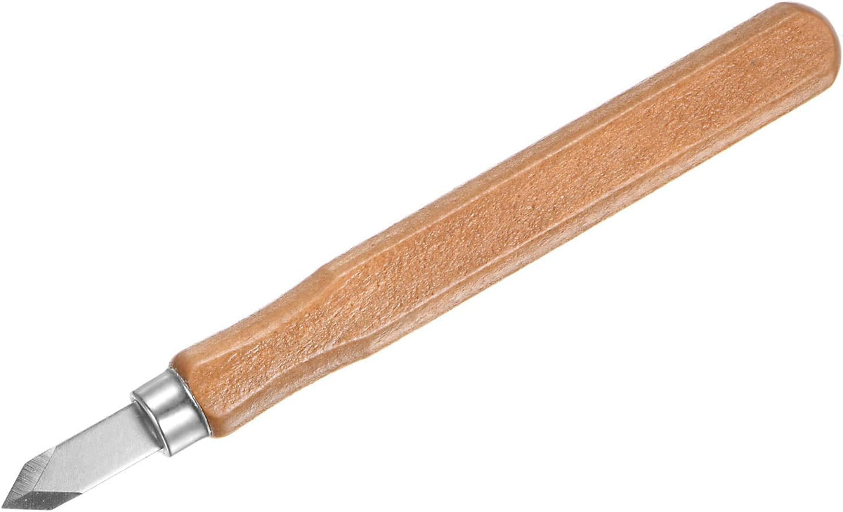 Wood Carving Knife Tool Chisel, 7.8mm High Speed Steel Big Pointed Sculpting Graver for DIY Craft Sculpture Carpenter Beginners Experts, Red Wood Handle