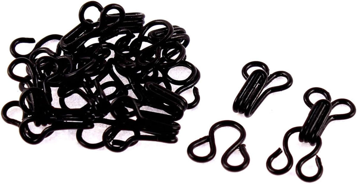 LinkMejor Hook Eyes Underwear Clasp Sewing On Garment Buttons 1.7cm Long 10Sets