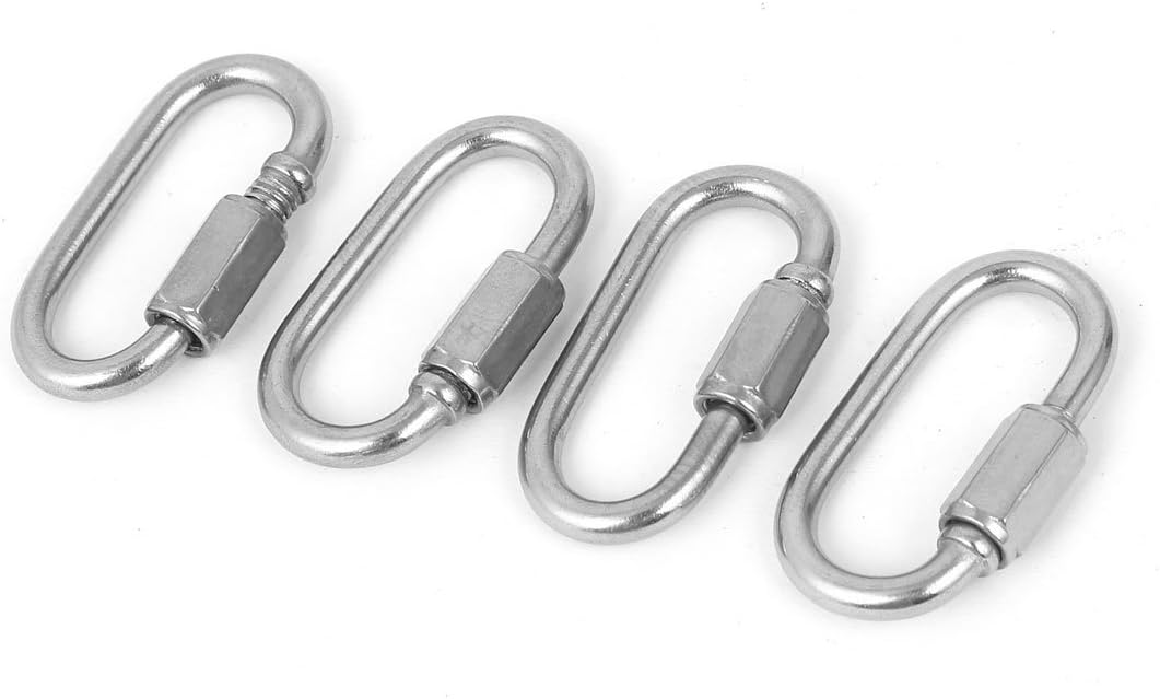 3.5mm Thickness 304 Stainless Steel Quick Links Carabiners 4 Pcs
