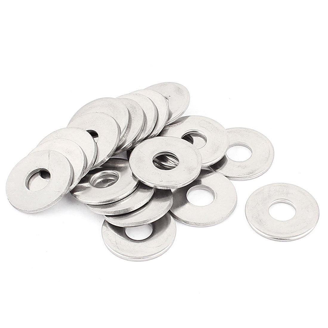 a15111200ux1748 20pcs M8 304 Stainless Steel Flat Plain Washer Spacer Silver Tone (Pack of 20)