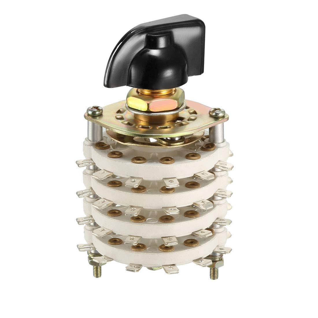 4P11T 4 Pole 11 Throw 4 Deck Band Channel Rotary Switch Selector with Plastic Knob