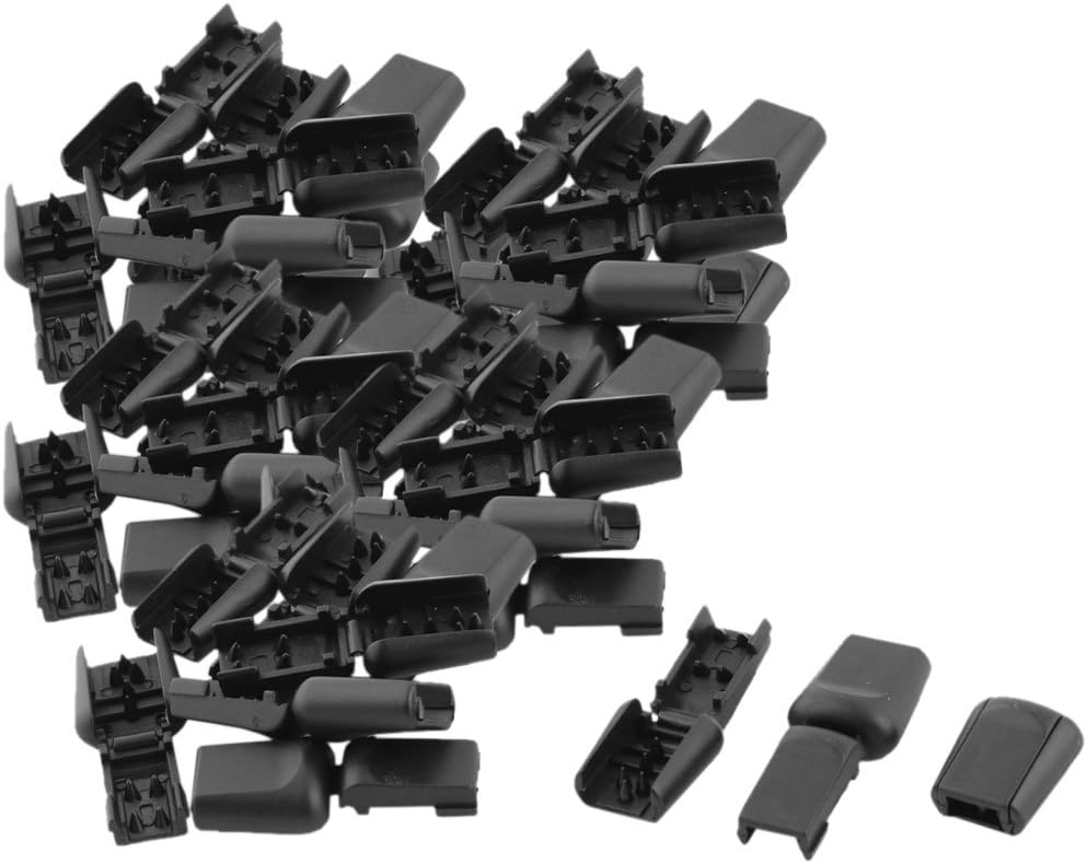 LinkMejor Plastic Sliding Rope String Drawstring Stopper Drawstring Fastener Cord Lock 50pcs Black