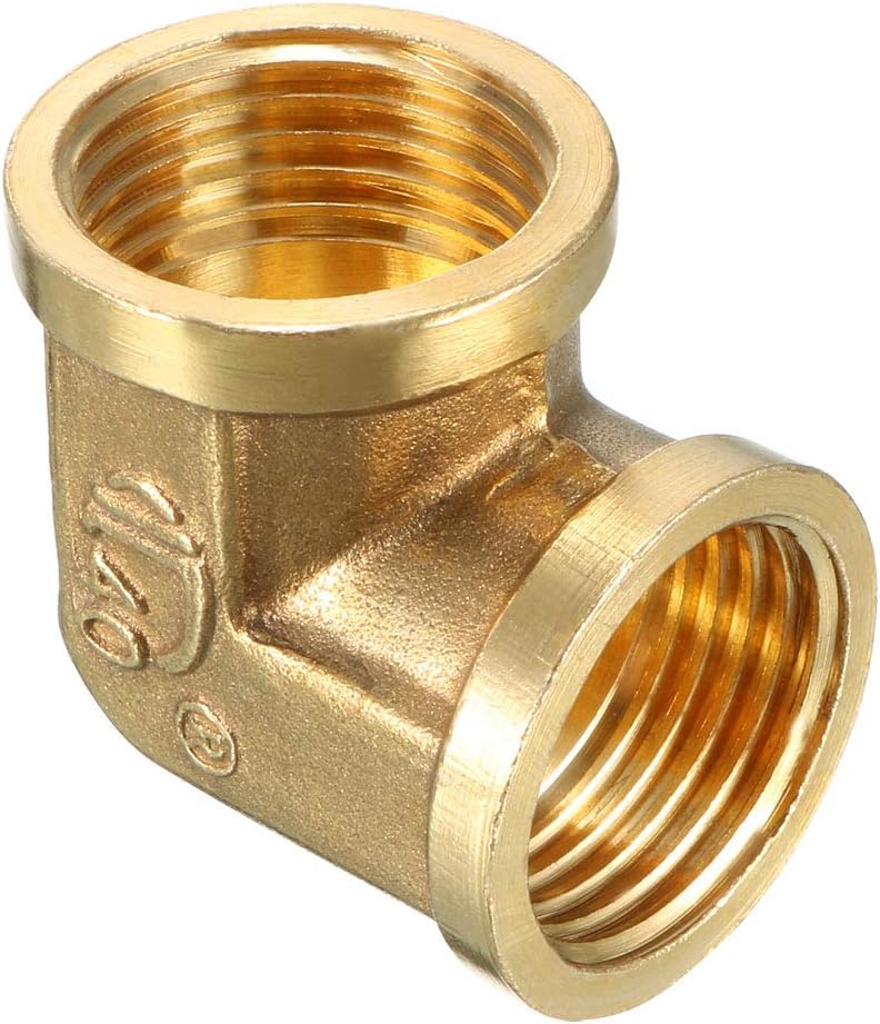 Brass Elbow Pipe Fitting 90 Degree 1/2 PT Female x 1/2 PT Female Coupling