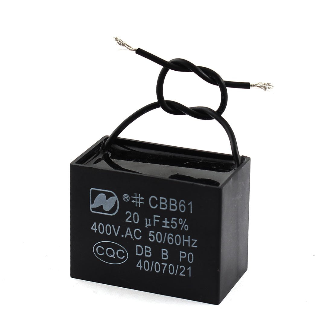 a14110400ux0213 CBB61 2-Wires 20uF AC 450V Polypropylene Film Motor Run Capacitor