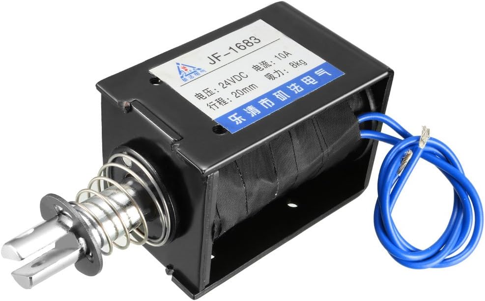 DC 24V 8KG 20mm Stroke Pull Type Open Frame Solenoid Electromagnet Linear Motion JF-1683