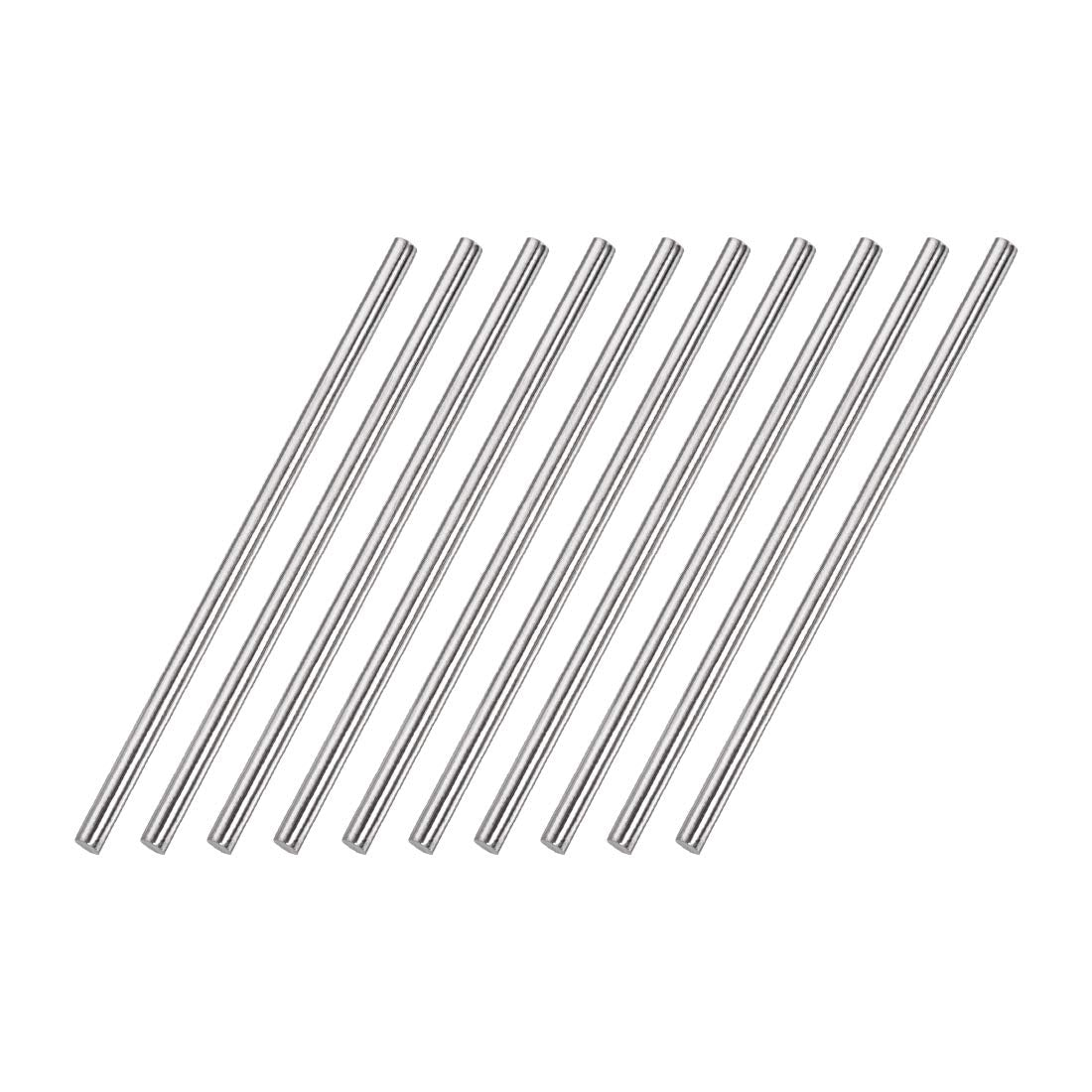 4mm x 100mm 304 Stainless Steel Solid Round Rod for DIY Craft - 10pcs