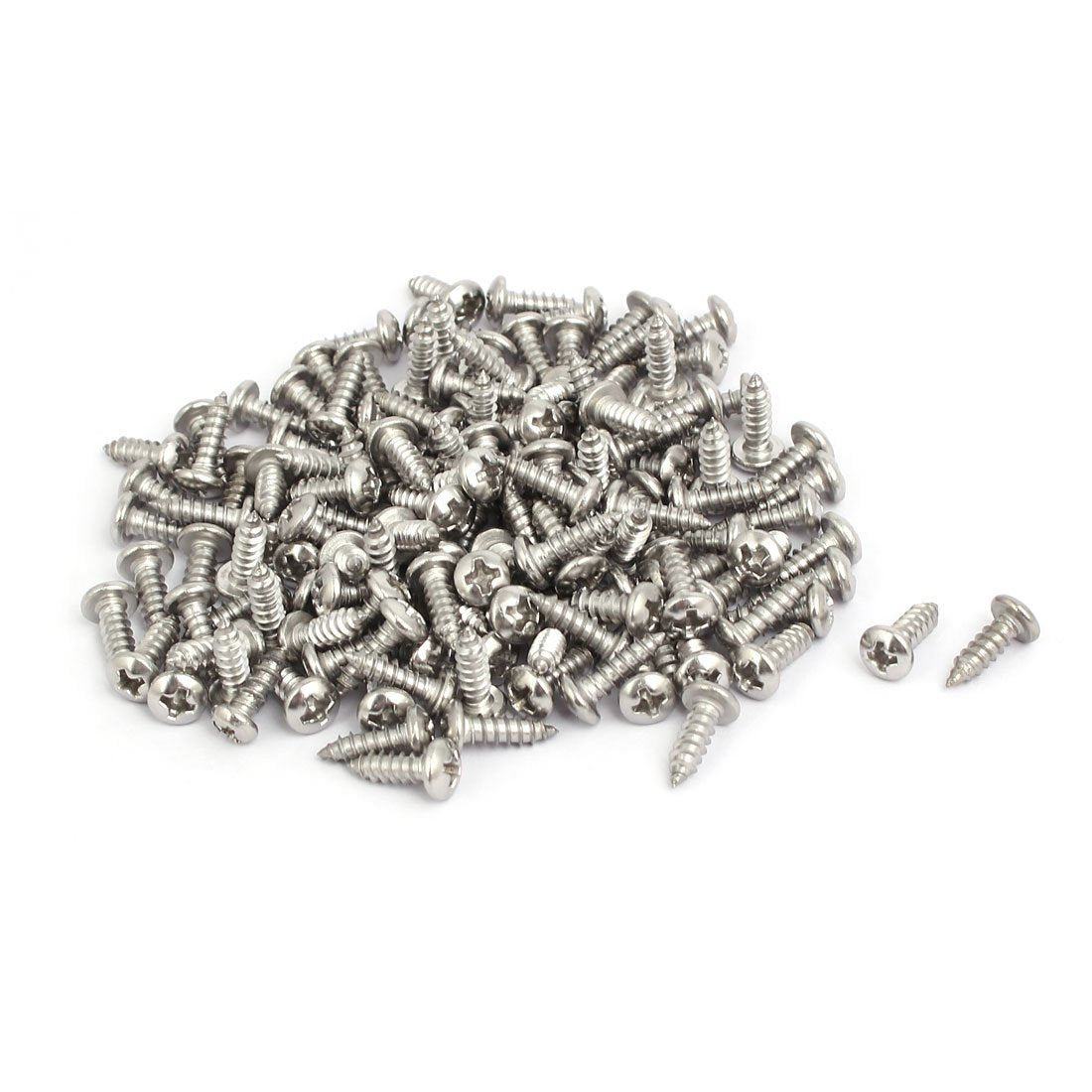 M4x12mm 304 Stainless Steel Phillips Round Pan Head Self Tapping Screws 150pcs