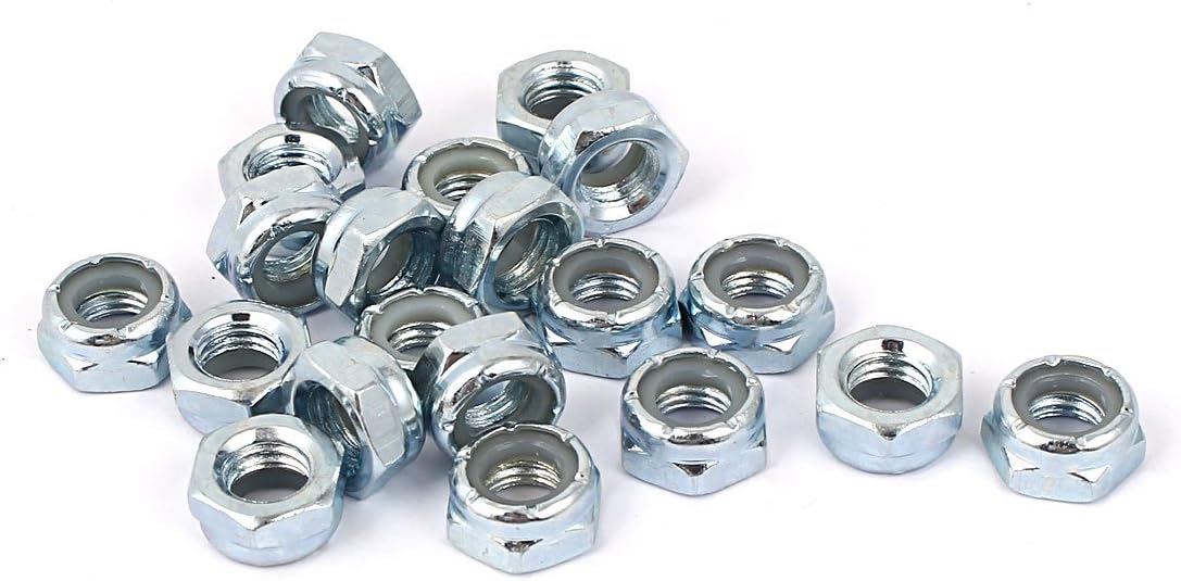 5/16"-24 Zinc Plated Self-Locking Nylon Insert Hex Lock Nut 20pcs