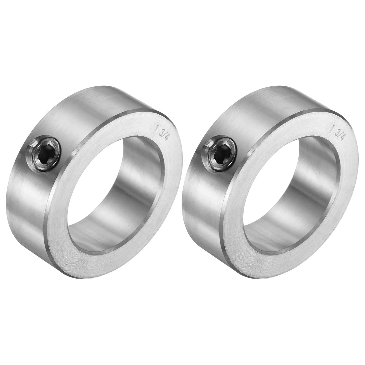 2pcs Set Screw Collars 1-3/4" Bore 304 Stainless Steel Shaft Collars, 2-5/8" OD, 7/8" Width Axle Collar Clamp for Linear Rod Shaft Guide
