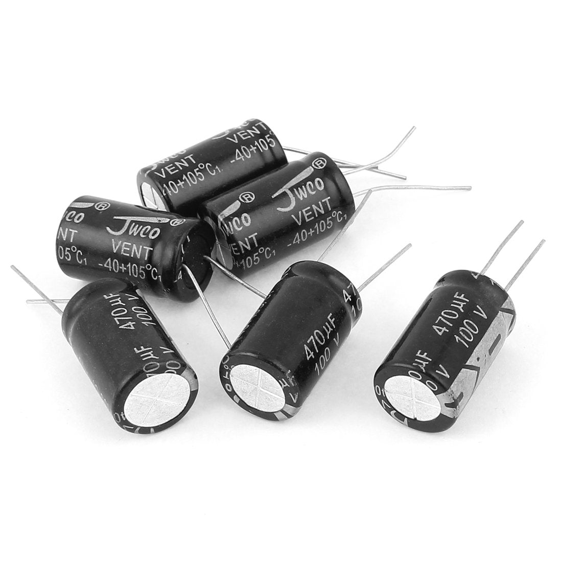6Pcs 16 mm x 26 mm 470Uf 100V Polarized Radial Electrolytic Capacitor